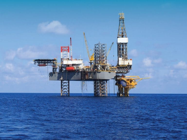 Oddshore oil rig representing the oil & gas sector