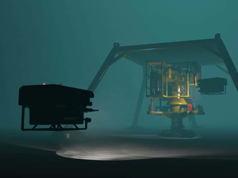 ROV and SKID under water to highlight Subsea applications
